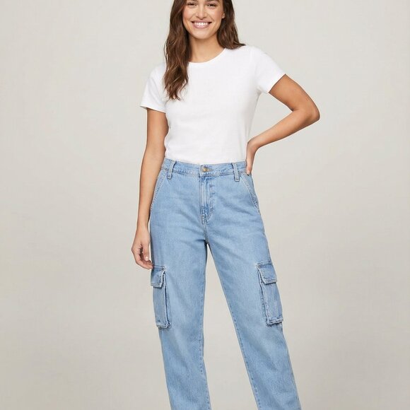 NWT $118 Levi's women's Light Blue Relaxed Cargo Jeans 26 - Picture 14 of 14